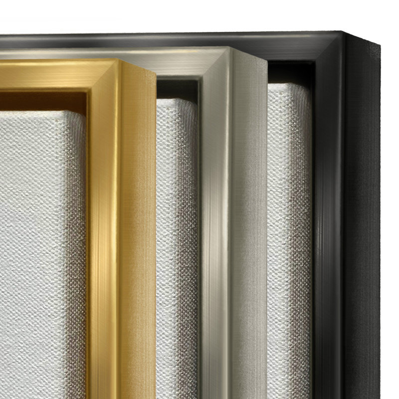 Abstract Teal and Beige Canvas Print with Black Frame, 25 x 31