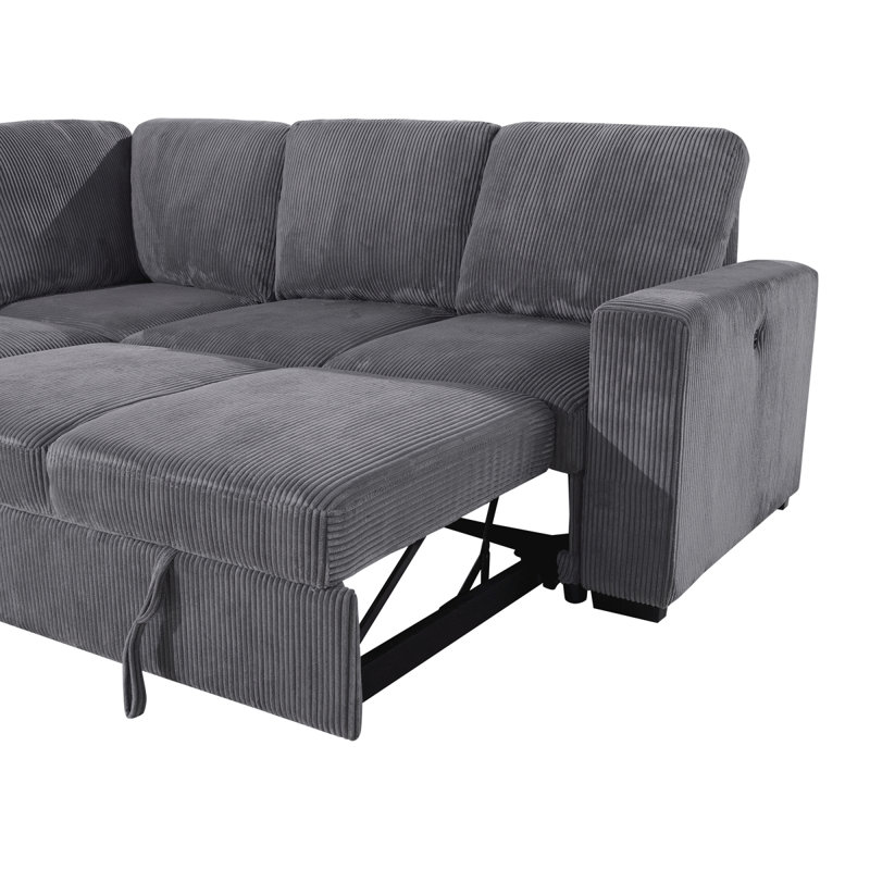 Melody Grey Sectional With Pullout