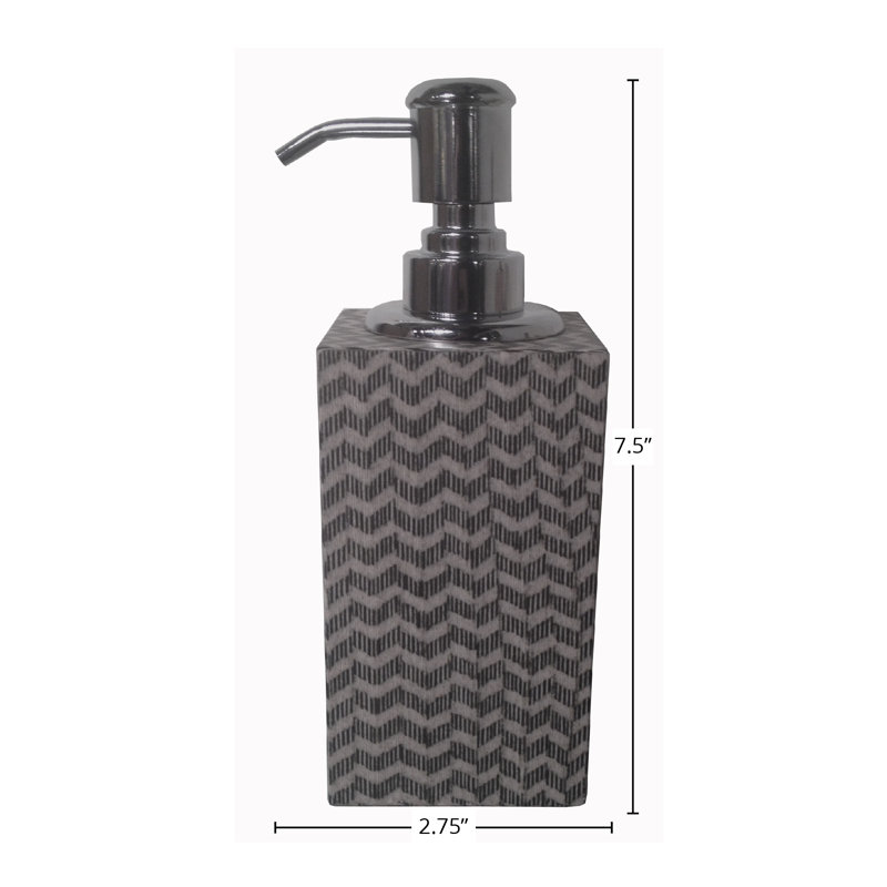 Gray Chevron Soap Dispenser, Dark Bronze
