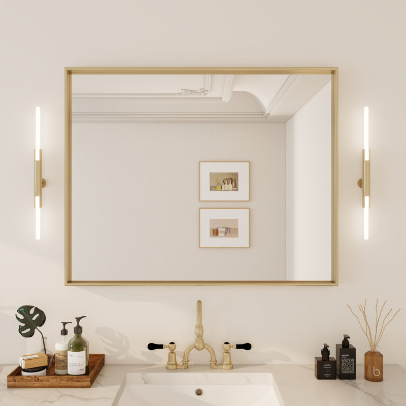 Miroir rectangulaire de salle de bain mural, 40 po x 32 po, Rectangulaire