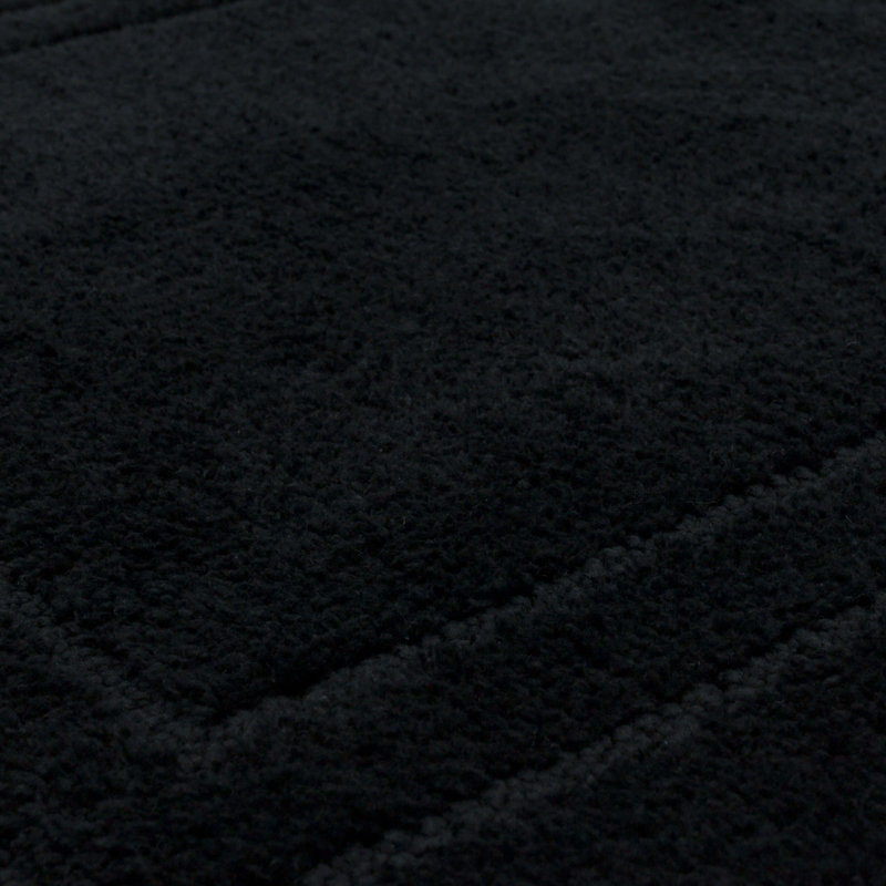 Diplomat Solid Polyester Machine Washable Knitted Bath Mat, 17" W x 24" L, Black