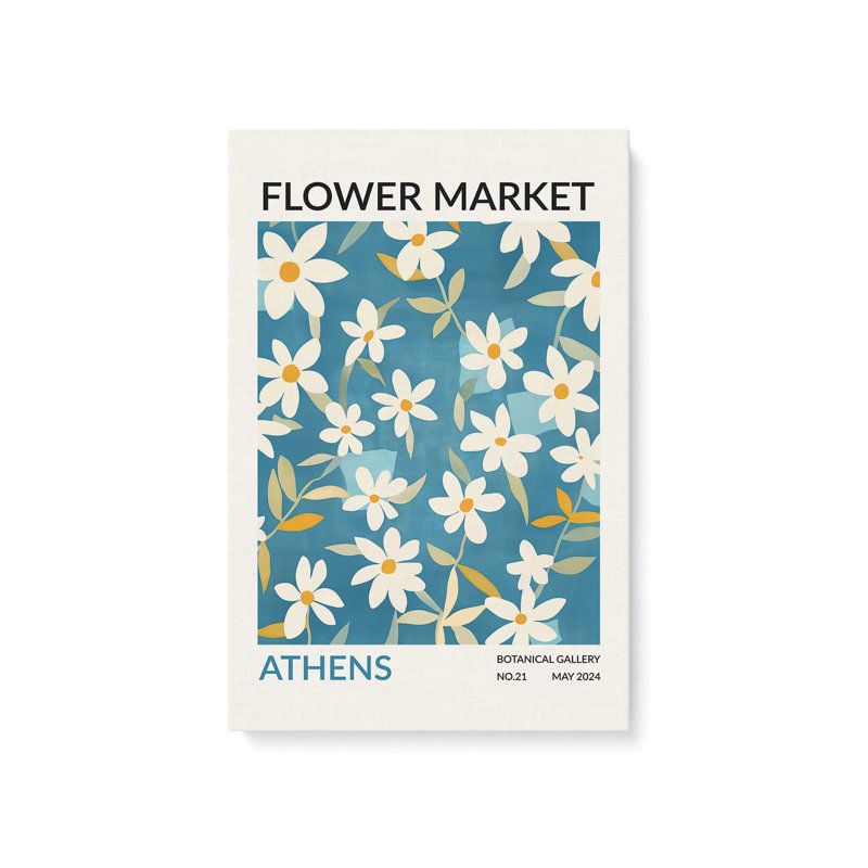 Marché aux fleurs d'Athènes, Toile tendue, H 36 po x l 24 po