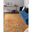 Tapis orange / vert / ivoire tissé à la machine Hilley-1526022476
