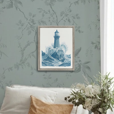 Martha Stewart Lily Pond, art mural sur toile, phare paysage de bord de mer, 18 po x 22 po, décor de salon et de chambre à coucher, encadré
