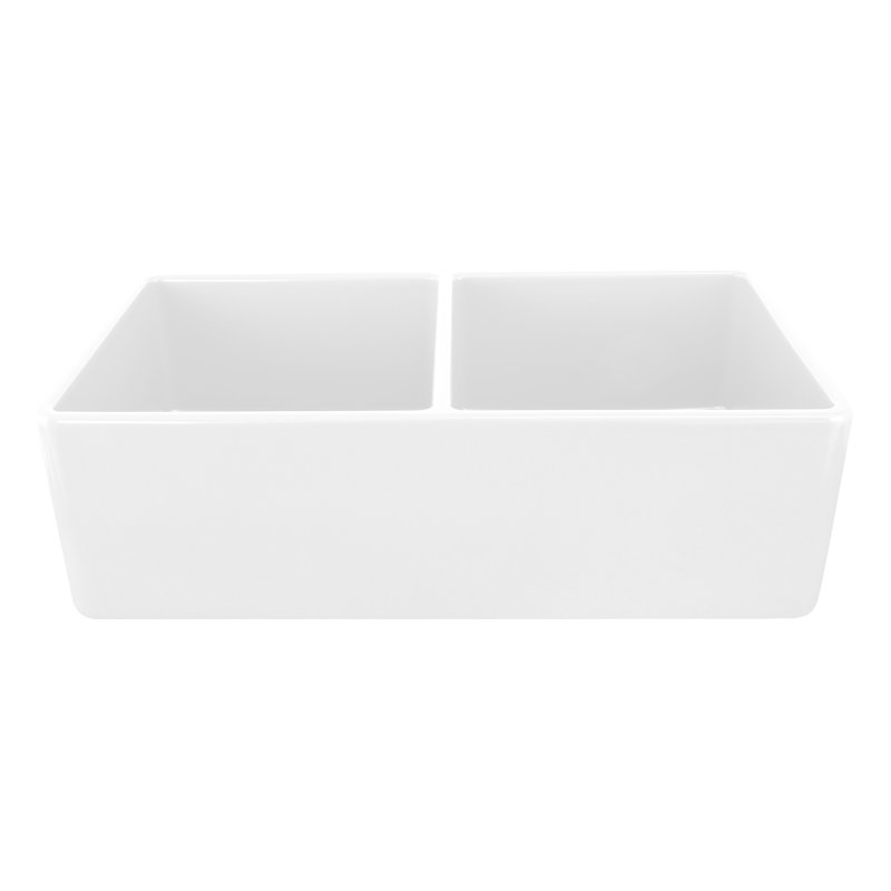 Cape 33.25'' L Double Basin Kitchen Sink, White