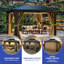 Pavillon de jardin 12 pi x 12 pi, pavillon de patio, pavillon de jardin à toit rigide, pavillon à toit rigide élégant avec toit à double couche et rideaux, convient au patio et à la cour arrière-98536676