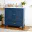 Meuble-lavabo 30 po avec lavabo style rétro, espace de rangement multifonctionnel, tablette de porte, porte à fermeture en douceur, bleu