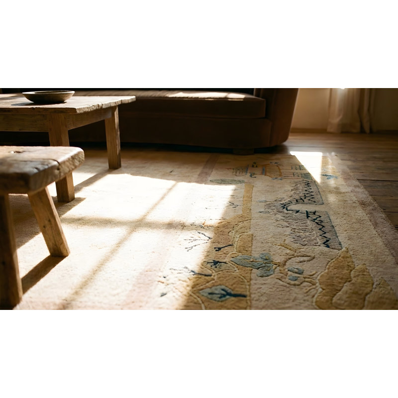 Tapis art déco beige antique