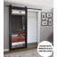 Porte de grange robuste Lucia 1299 Noir mat, rail de 2 m (6,6 pi), quincaillerie lourde, portes intérieures modernes à panneaux pleins - 91,4 cm x 203,2 cm (36 po x 80 po) - Miroir - Rail noir-75685278-75685293-106962964