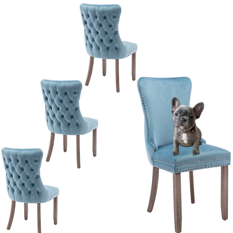 Upholstered Dining Chair, Light Blue