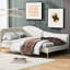 Lit de jour simple beige avec tête de lit et accoudoirs - Élégant pied de support polyvalent, pratique et confortable-1462470718