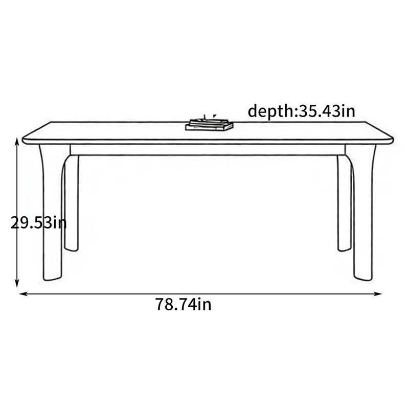 French rectangular dining table, 29.53”H x 78.74”L x 35.43”W