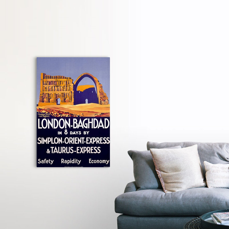 «Bagdad, Irak, Simplon Orient Express», affiche rétro par Roger Broders, reproduction d'art sur toile encadrée par Roger Broders