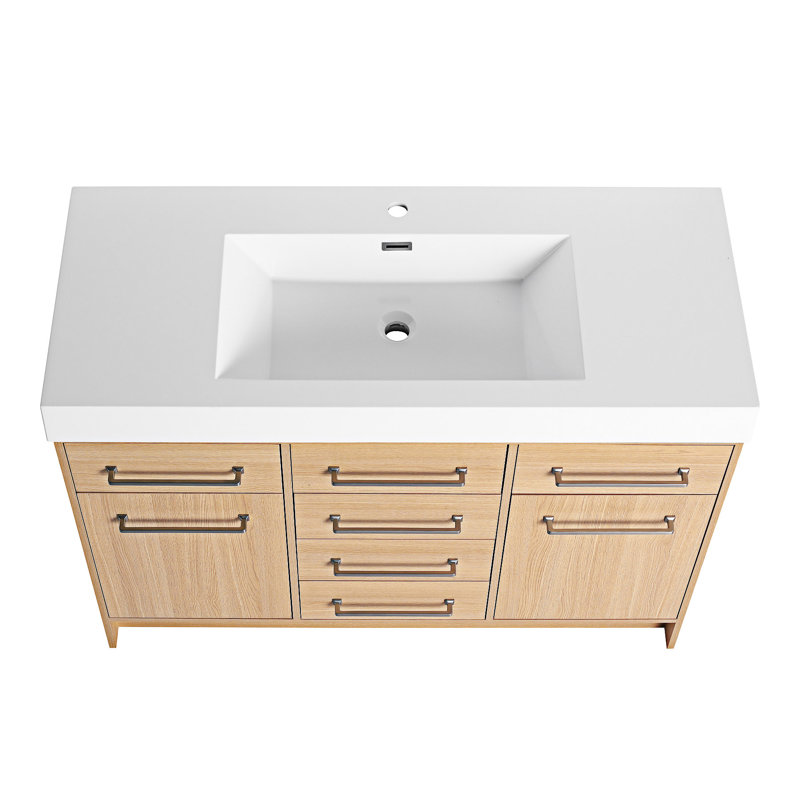 Meuble-lavabo autoportant avec lavabo en résine