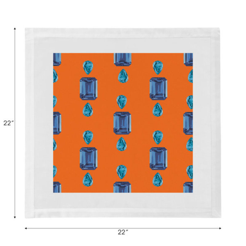 Gem Cotton Blend Square Napkins, Orange