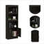 Bookcase Denver, Metal Hardware, Black Wengue Finish-262228251