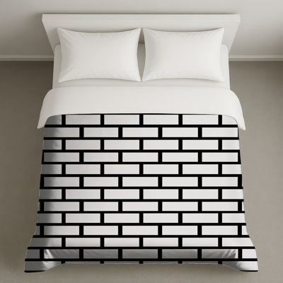 Black White Brick Pattern Duvet Covers