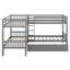 Lit simple superposé en bois pour 4 personnes, cadre de lit superposé avec tiroirs de rangement, lit superposé en L, aucun sommier requis-1805554769