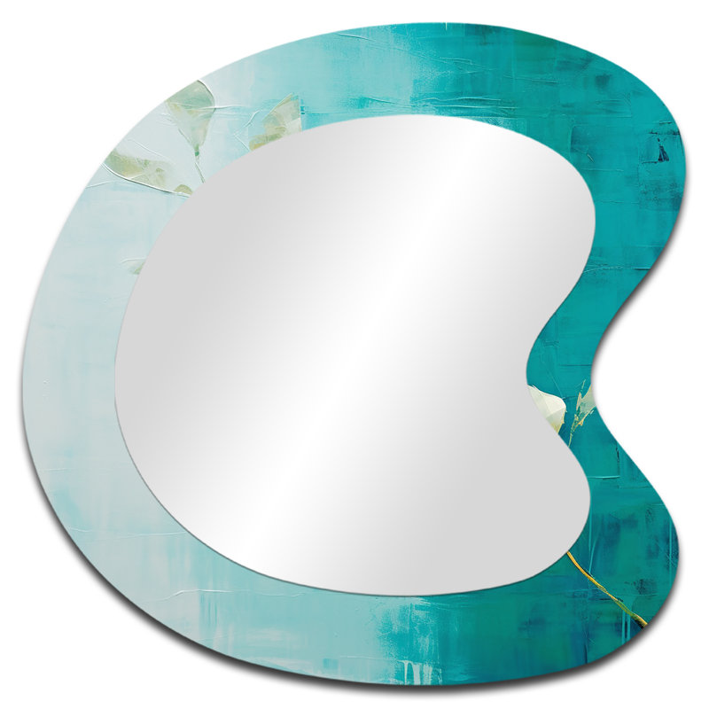 Grand miroir mural Turquoise, 27 po x 27 po