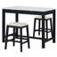 Ensemble de table de salle à manger moderne avec tiroirs de rangement et tabourets rembourrés-105849878