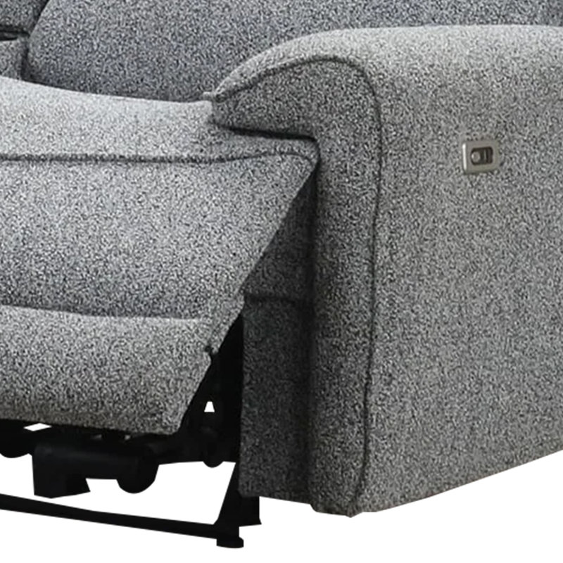 Causeuse Cote, inclinable électrique, boucle grise, console centrale, 73 po