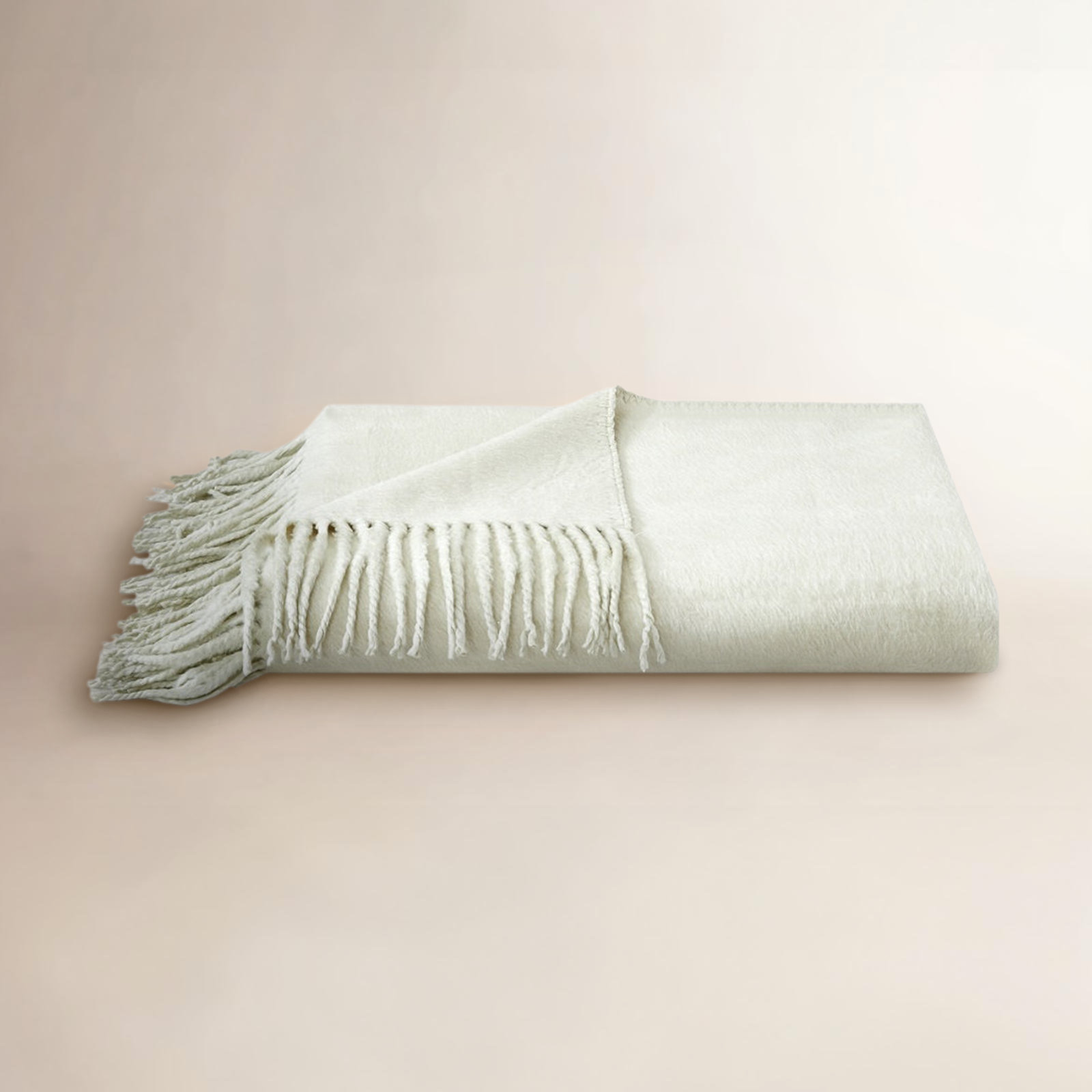 Adonia Silk Throw Blanket, Ivory