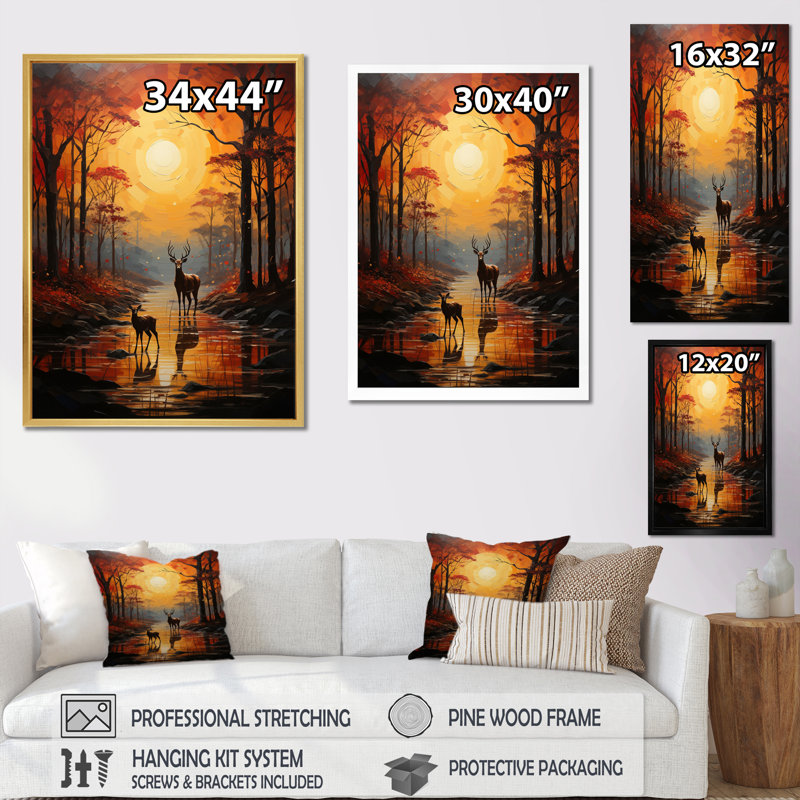 Walcourt African Savannah Symphony III, H 32 po x l 16 po x P 1 po, Encadrement doré