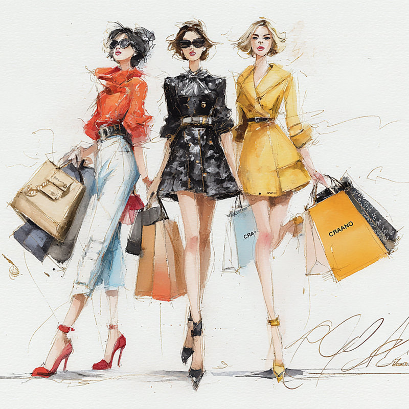 Art mural sur toile tendue Fashion Walk, L 40 po x H 40 po x P 1,5 po