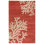 Coastal Seaside Wool Floral Area Rug in Orange
