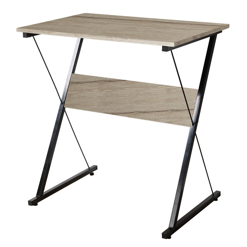 Bureau en métal et bois noir Tony, Marron