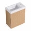 Meuble-lavabo mural 18,5 po avec lavabo en résine, porte simple à fermeture douce, panneau de fibres à densité moyenne