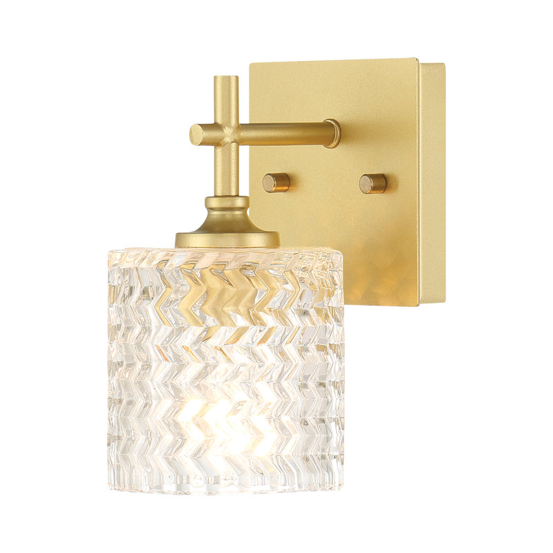 Taybor 1-Light Steel Wall Sconce Gold Dimmable Armed Sconce