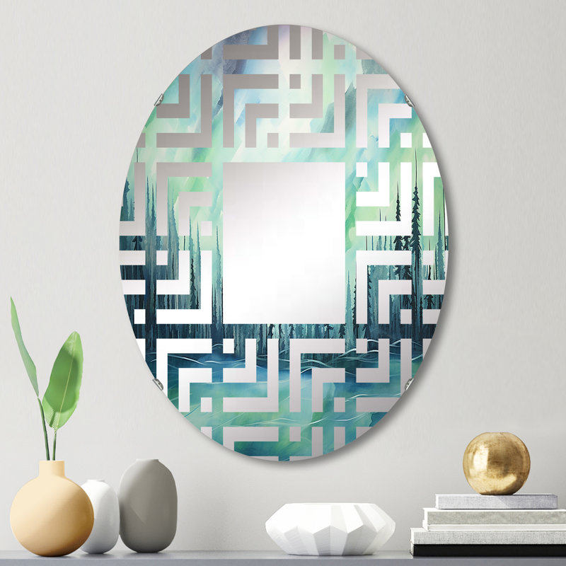Miroir décoratif Northern Lights Scenery Minimalisme II - Maze-MIR117157-Ovale, L 20 po x H 30 po