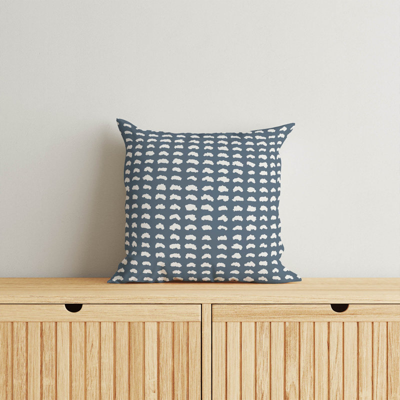 Coussin décoratif Gio, H 20 po x l 20 po, Bleu géométrique