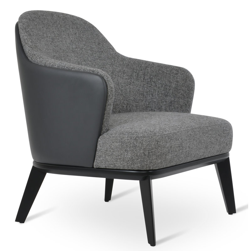 Fauteuil Saphire, Mélange de coton gris tweed