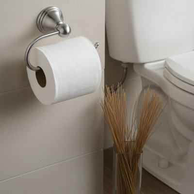 Chrome-Plated Single-Pole Wall-Mounted Toilet Paper Holder, Modern And Minimalist Design With A Glossy Finish, Rust-Resistant And Easy To Clean, Bathroom Toilet Paper Storage Hardware.