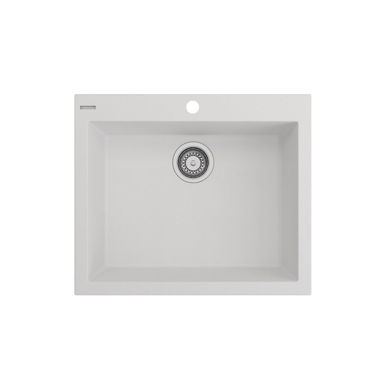 Terralife Hyperion 24 Dual-Mount Granite Composite 24 In. Single Bowl Kitchen Sink, Matte White