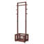 Portemanteau autoportant en bois massif avec roulettes et panier de rangement-1620480105