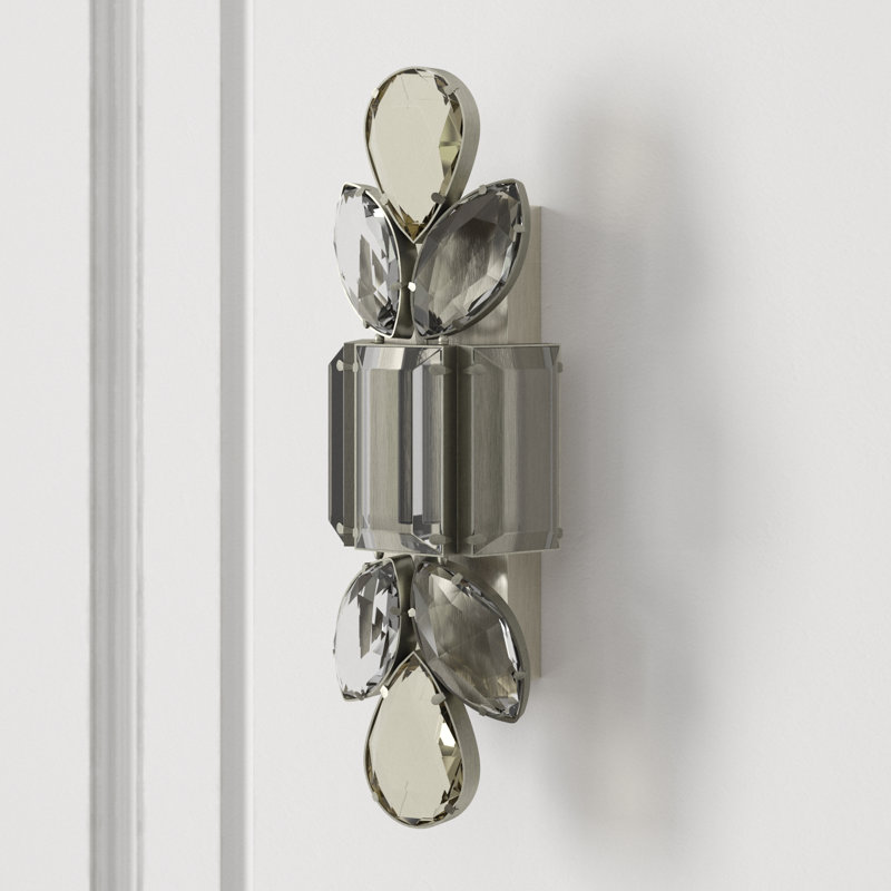 kate spade new york Lloyd Large Jeweled Sconce, Glass, Nickel, Clear Crystal