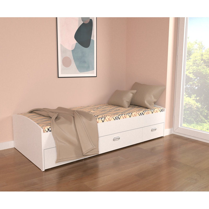 Ofelia Bed Frame With Drawer, 90 X 200 Cm, White