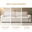 212cm Beige Teddy Fleece 3-Seater Sofa, Deep Seat Sofa with Wide Armrests for Living Room