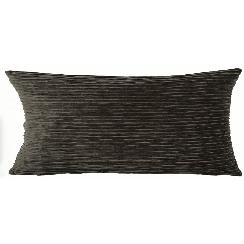 Bassel Lumbar Pillow Cover & Insert, 26" H x 35" W, Charcoal