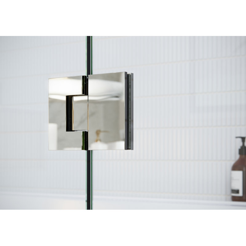 Stellar 81.25 in. x 78 in. Fully Frameless 3 Panel Inline Hinge Shower Door, Polished Nickel