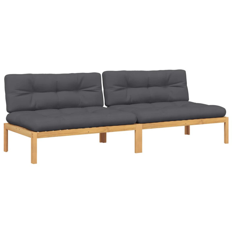  Canapé moyen Pallet, Naturel, Anthracite