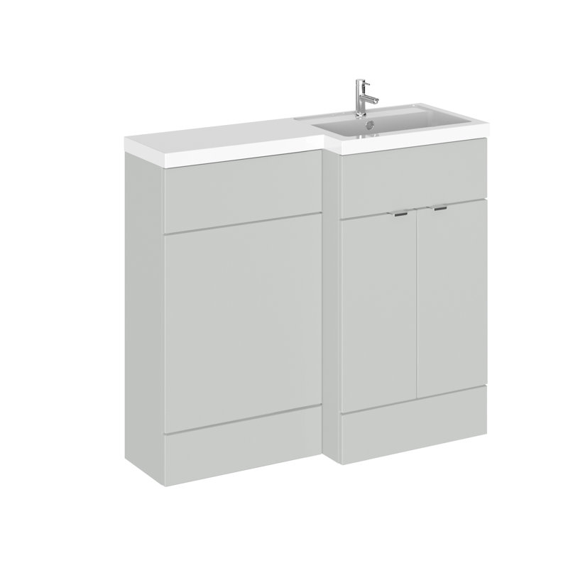 Fusion Fitted Furniture - Avola 3 Piece Bathroom Furniture Set, Right-Handed, Charcoal Black