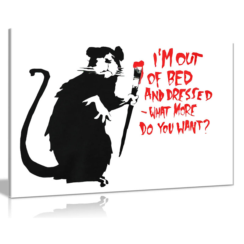 Graffiti Out Of Bed by Banksy - Wrapped Canvas Print, 41cm H x 61cm W