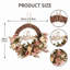 Couronne de soie artificielle rose, couronne de décoration de café pour porte murale de bureau extérieur