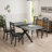 Retro Rectangular Stretch Dining Table, Stylish Simple Metal Dining Chair, Combination Set-2010337342