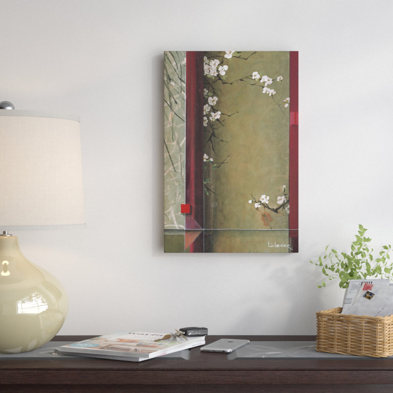 «Blossom Tapisserie I», impression sur toile tendue, H 26 po x l 18 po x P 1,5 po, Toile avec cadre noir, Pas de tapis