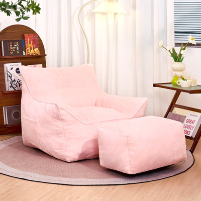 Fauteuils à billes, fauteuil à billes en mousse et en fausse fourrure doux pour adultes et enfants, canapé confortable pour le salon, la chambre à coucher
